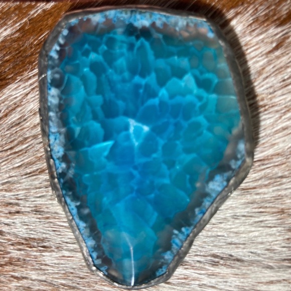 Handmade Hair in Hide Druzy Quartz Bracelet - Picture 5 of 11